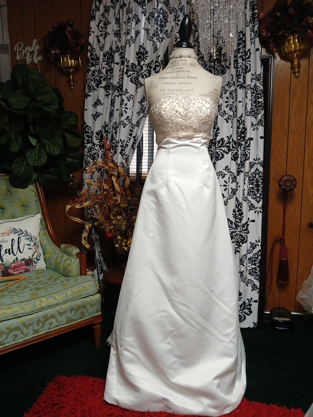 Mori Lee Ivory And Champagne Wedding Dress With Embellished Bodice Size 6
