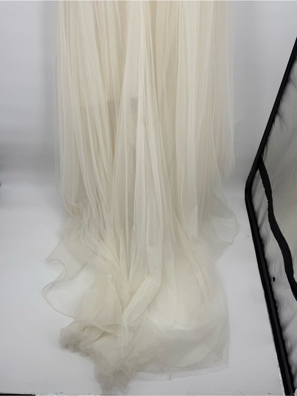 La Sposa Strapless Beaded Tulle Wedding Dress Ivory Bridal Gown Size US 10