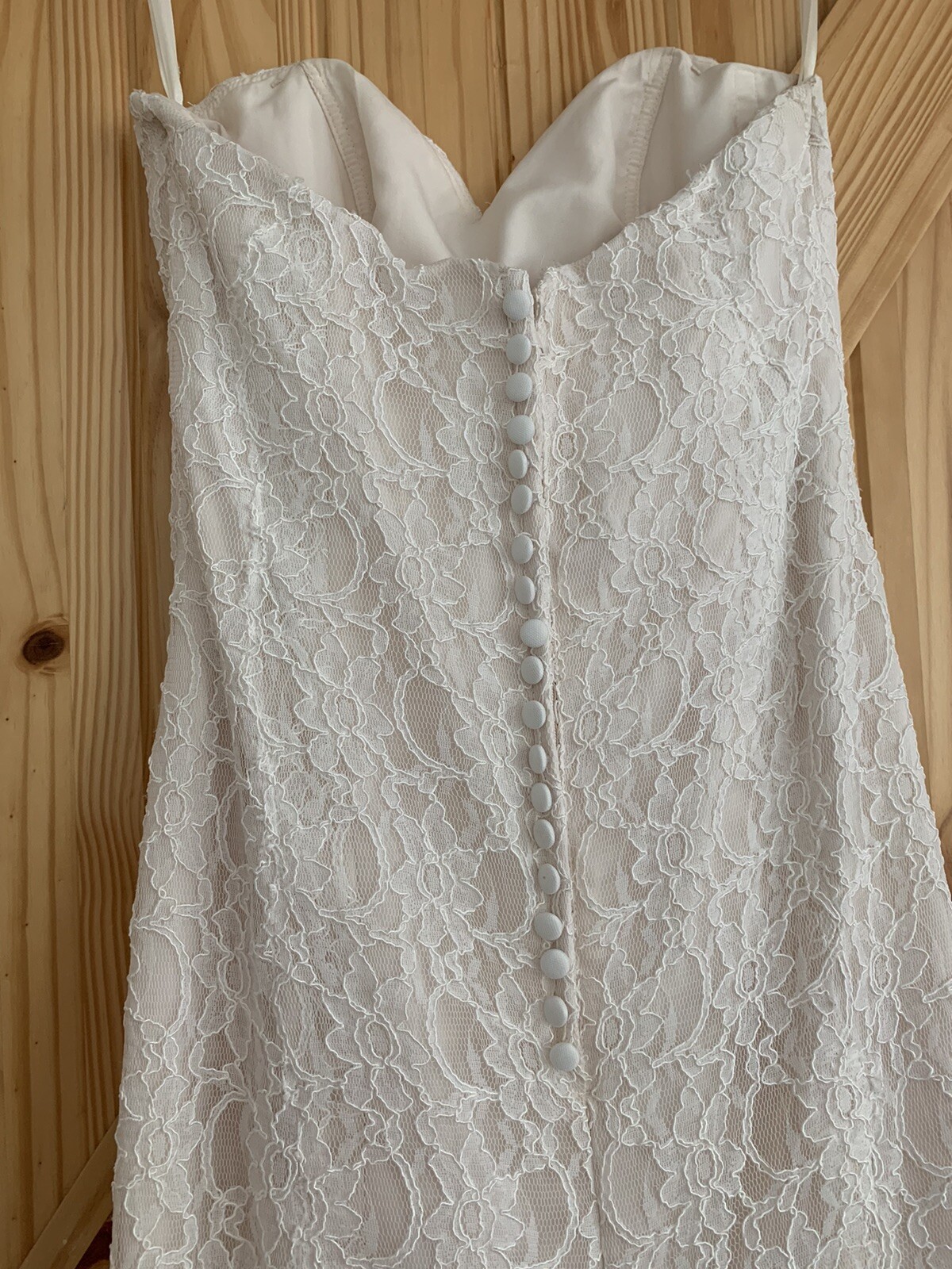 Morilee Madeline Gardner Wedding Dress 19822 Ivory Lace Strapless Back Buttons 8