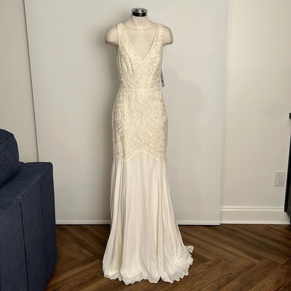 NICOLE MILLER BRIDAL WEDDING PS0004 $3500 AWH/ OFF WHITE Size 8