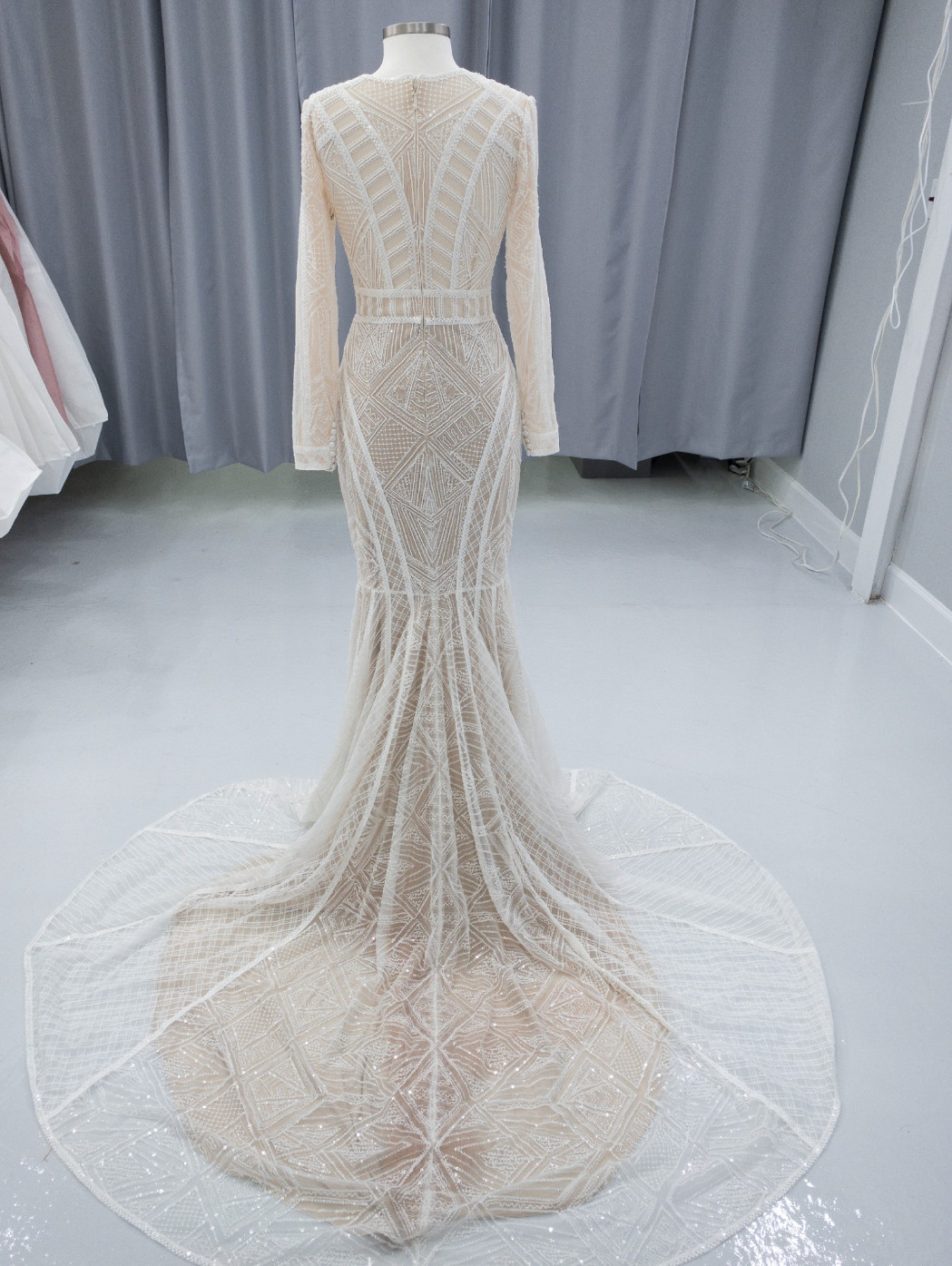 Justin Alexander Wedding Dress Art Deco Beaded Signature 99045 Label 12 Street 8