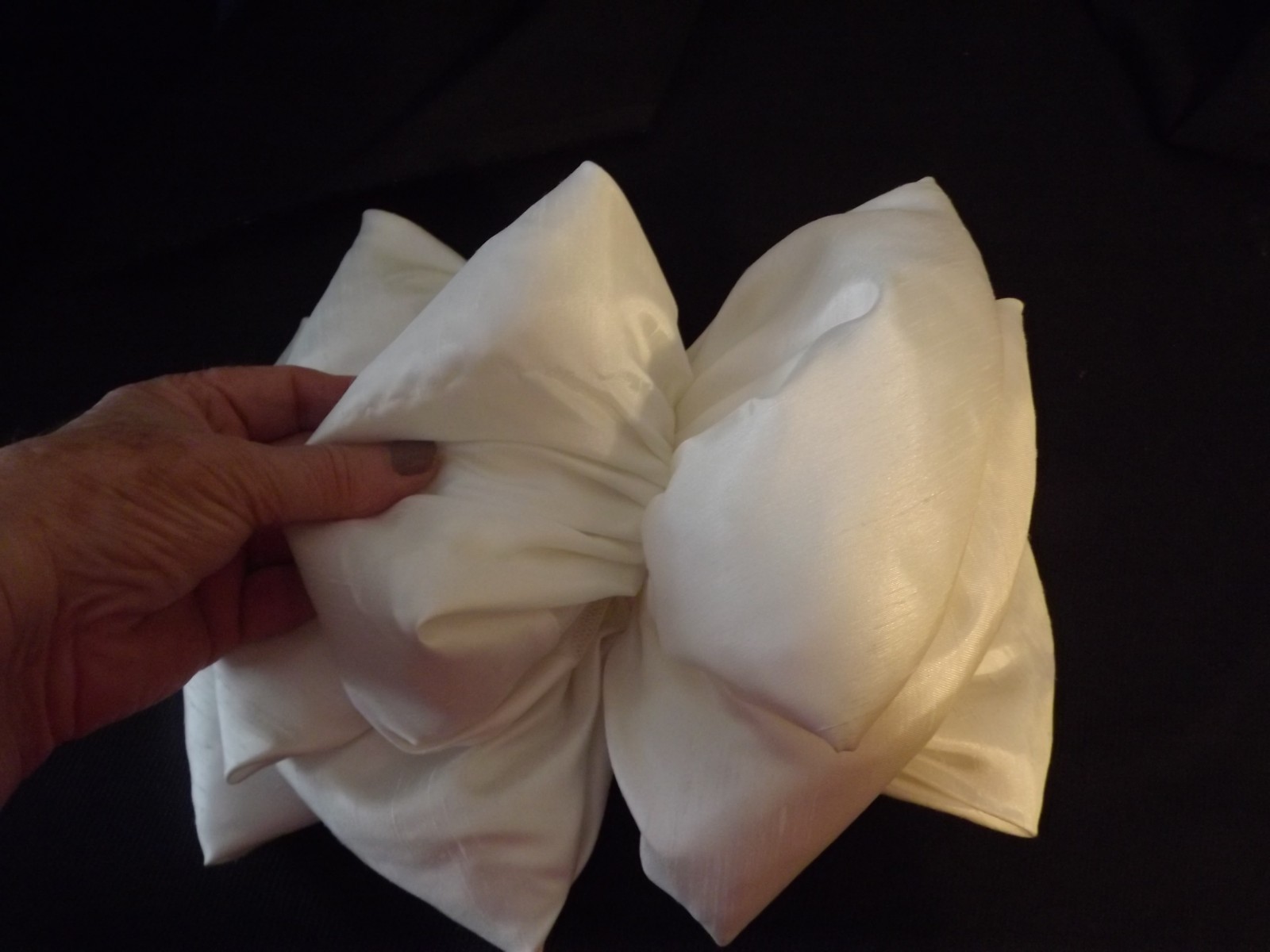 WHITE SATIN BRIDAL BOW FOR WEDDING DRESS / FLOWER GIRL puffy layered