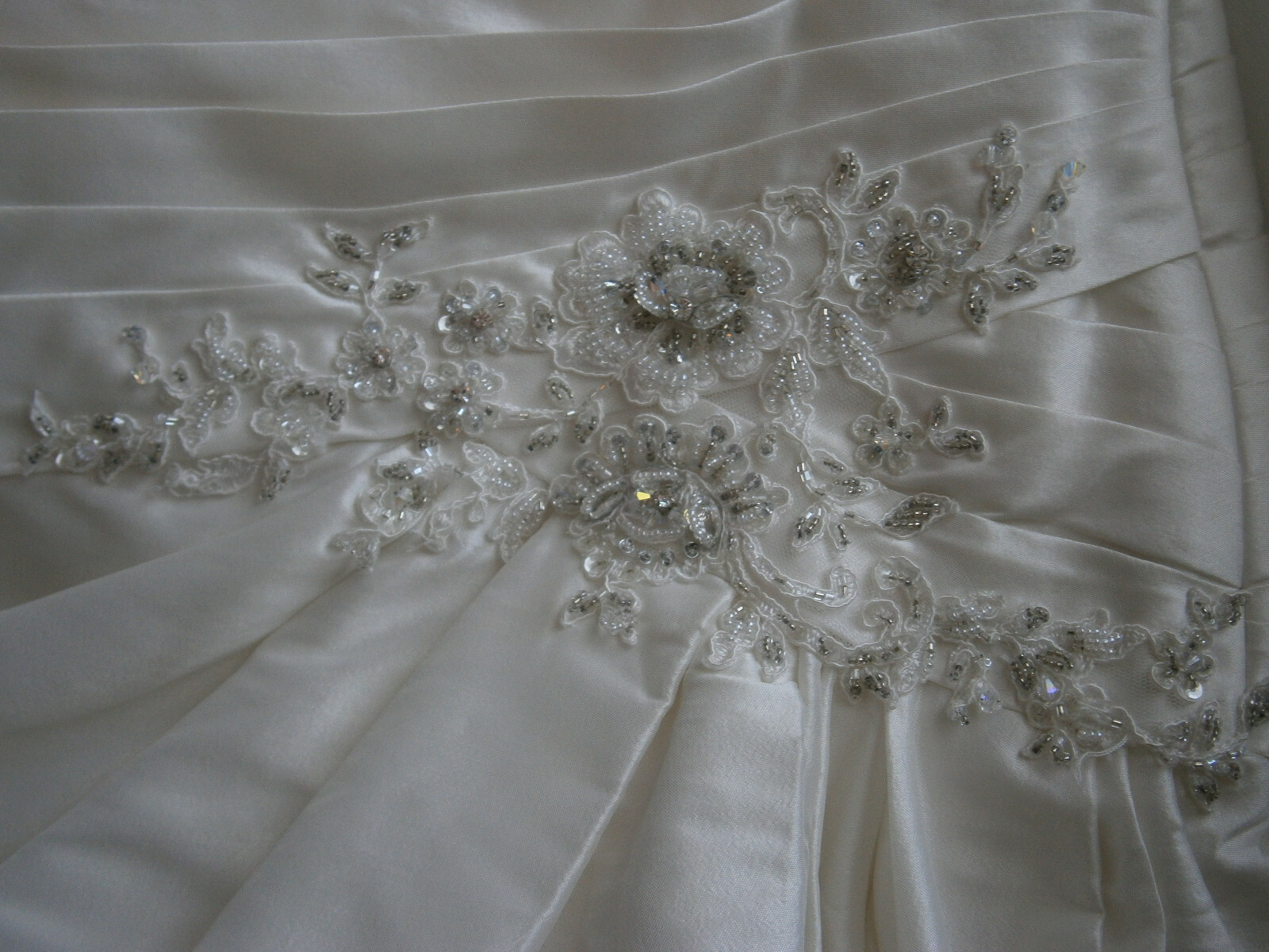 San Patrick Almeria Wedding Ball Gown Dress 14 Lace Taffeta Ruching Bling NWT
