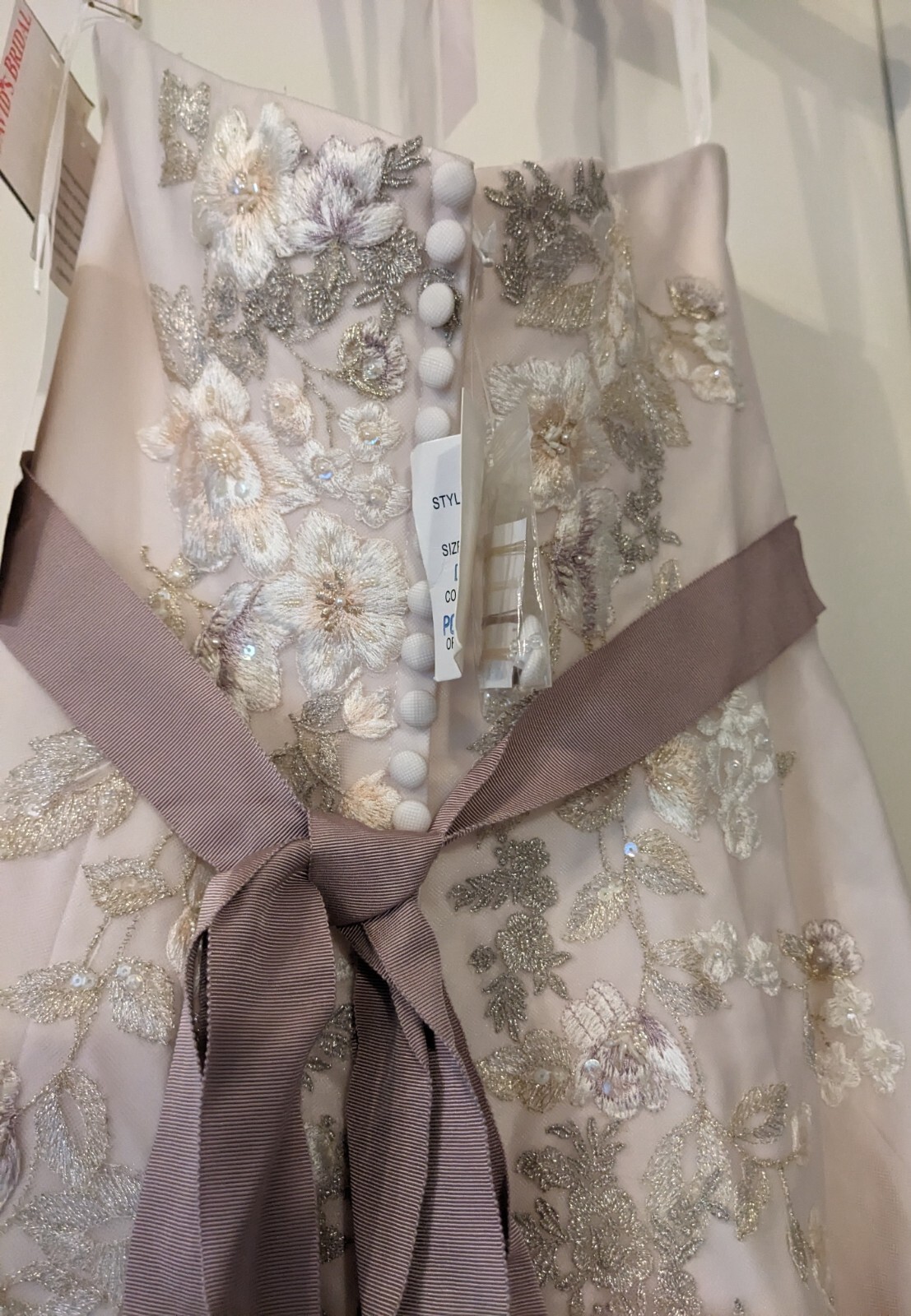 Melissa Sweet Mauve Floral Embroidered Tulle Wedding Dress NEW Tags Sweetheart