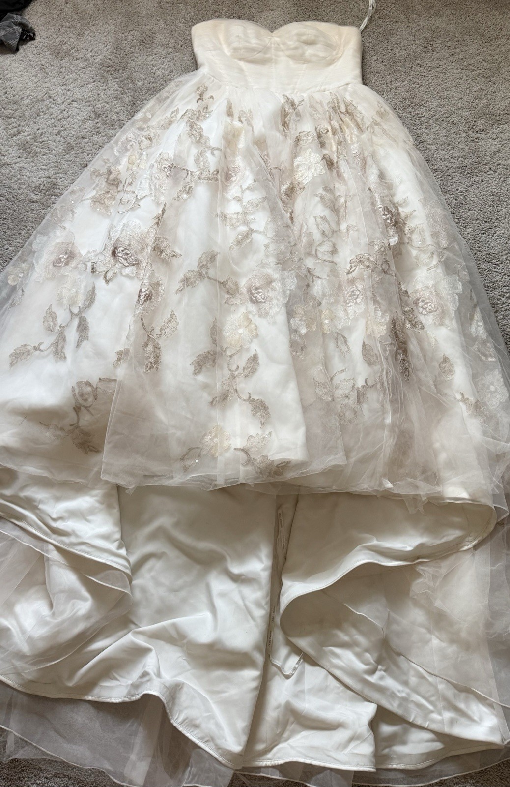 Champagne Blush Oleg Cassini Strapless Wedding Dress Size 16W