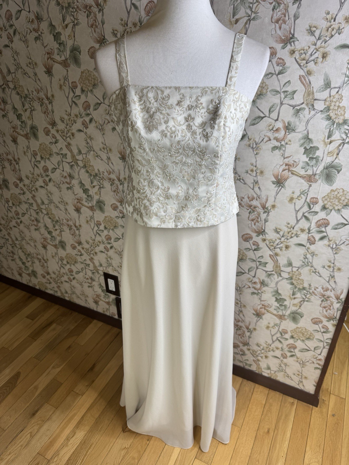 JESSICA HOWARD CREAM POLY LACE FORMAL MOTHER GOWN Size 6P WEDDING SPECIAL MAXI