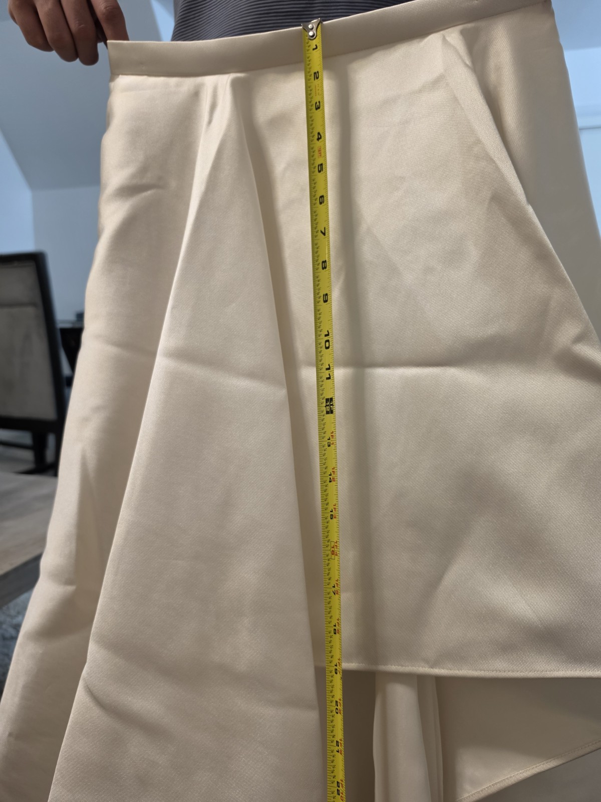 Wtoo by Watters Bridal Ivory Satin High Low Wedding Skirt Back Zip Train Size 10
