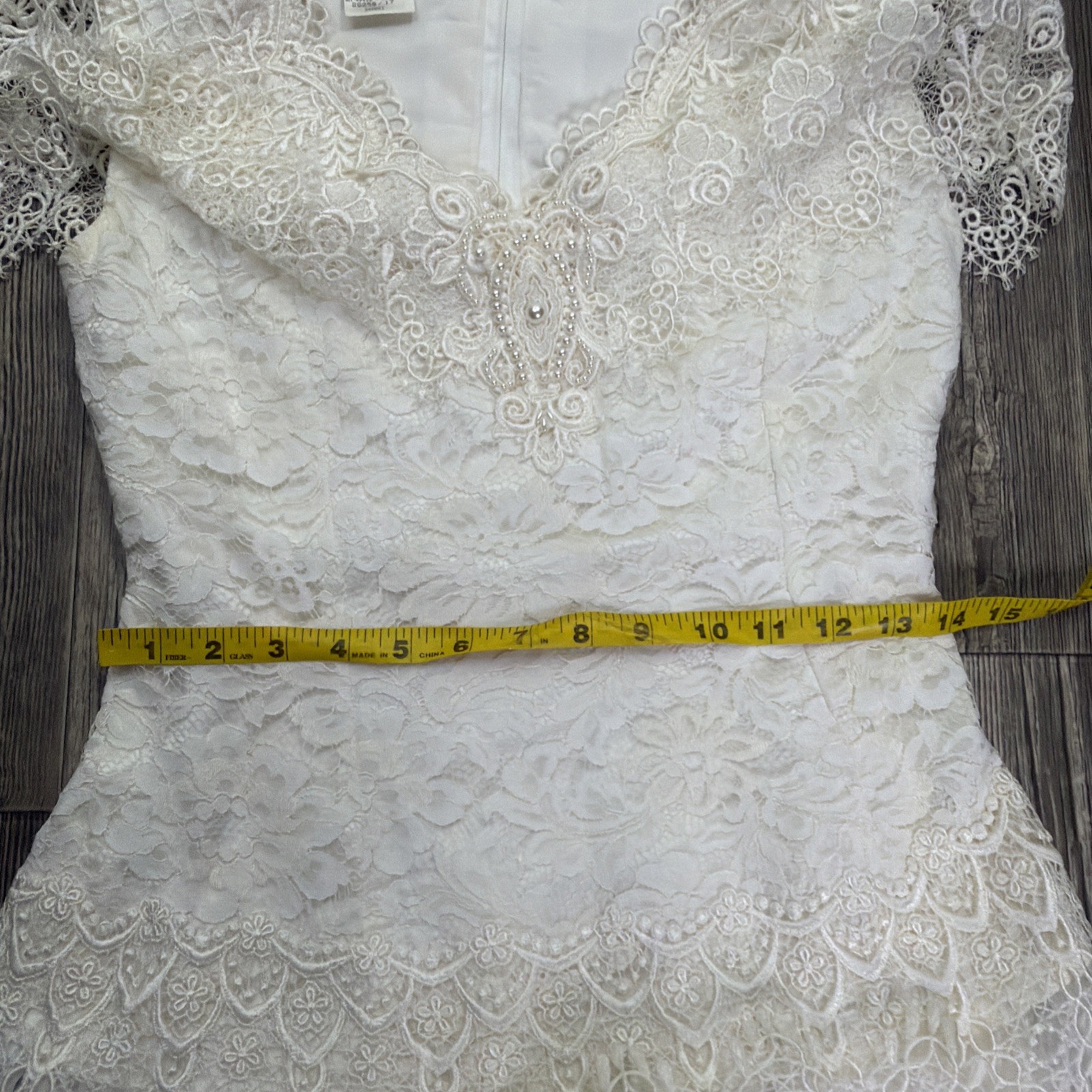 Vtg 90s Jessica McClintock Bridal Beaded Chiffon Wedding Dress Size 11/12