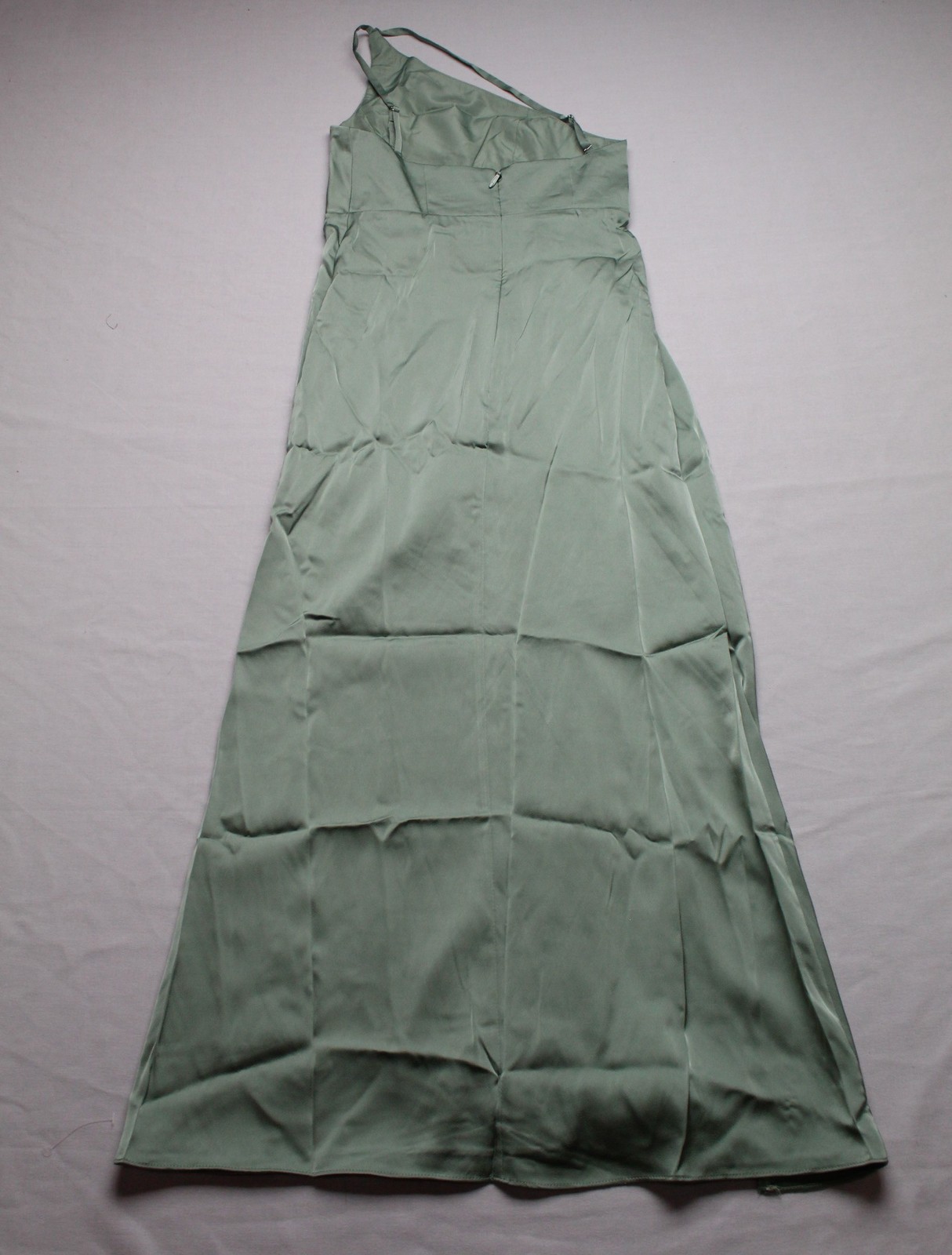Azazie Junior Girls Mika A-Line Pleated Stretch Satin Dress AP2 Matcha Size: J10