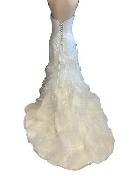 Sophia Tolli Ivory Strapless Pleated Floral Wedding Gown Dress Size 8 $1050