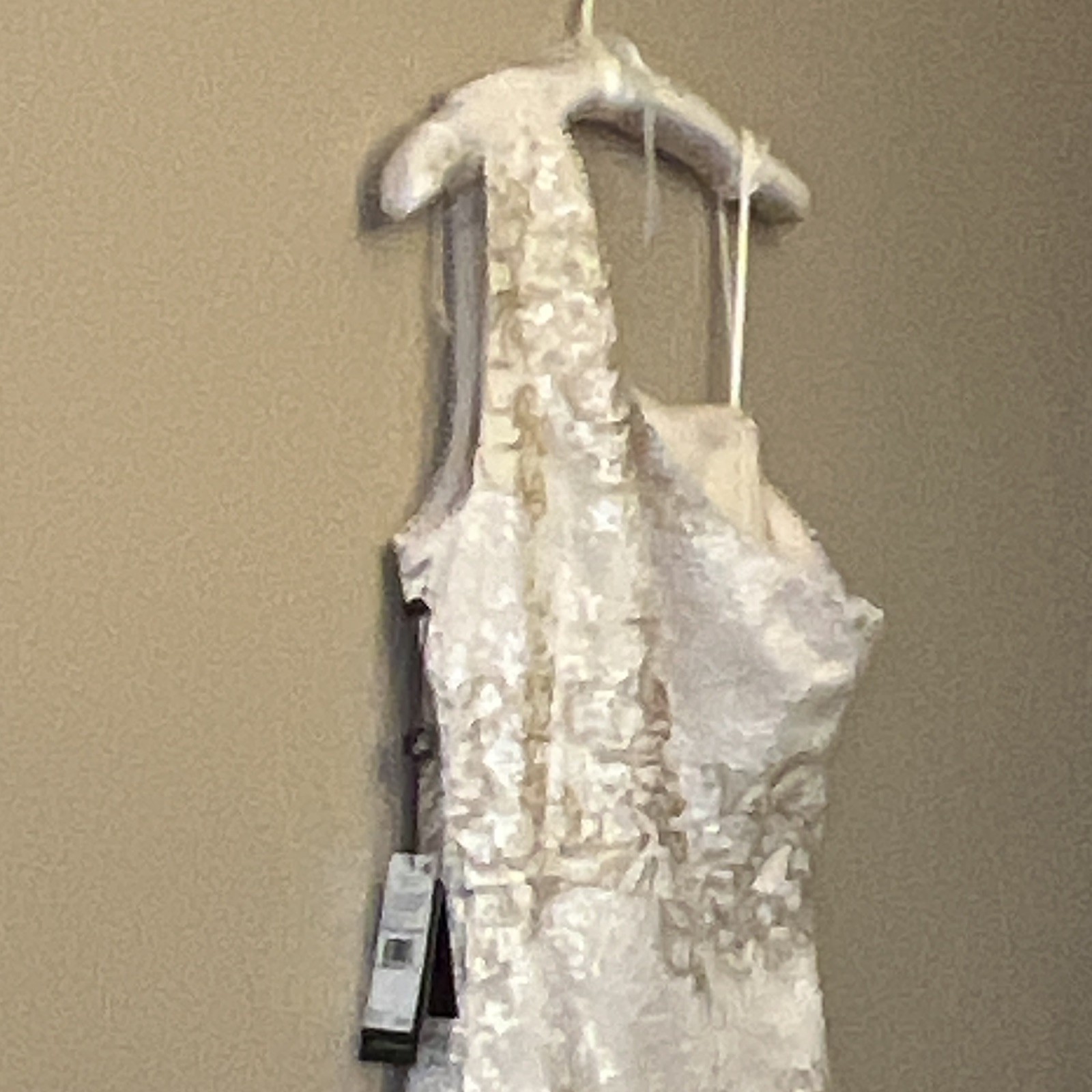 Adrianna Papell Ivory Lace One-Shoulder Sleeveless A-Line Full-Length Dress