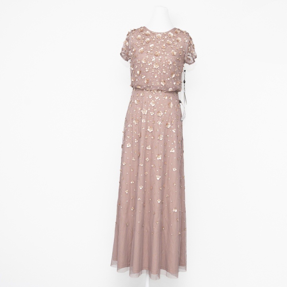 Adrianna Papell – Petite 3D Embellished Blouson Gown