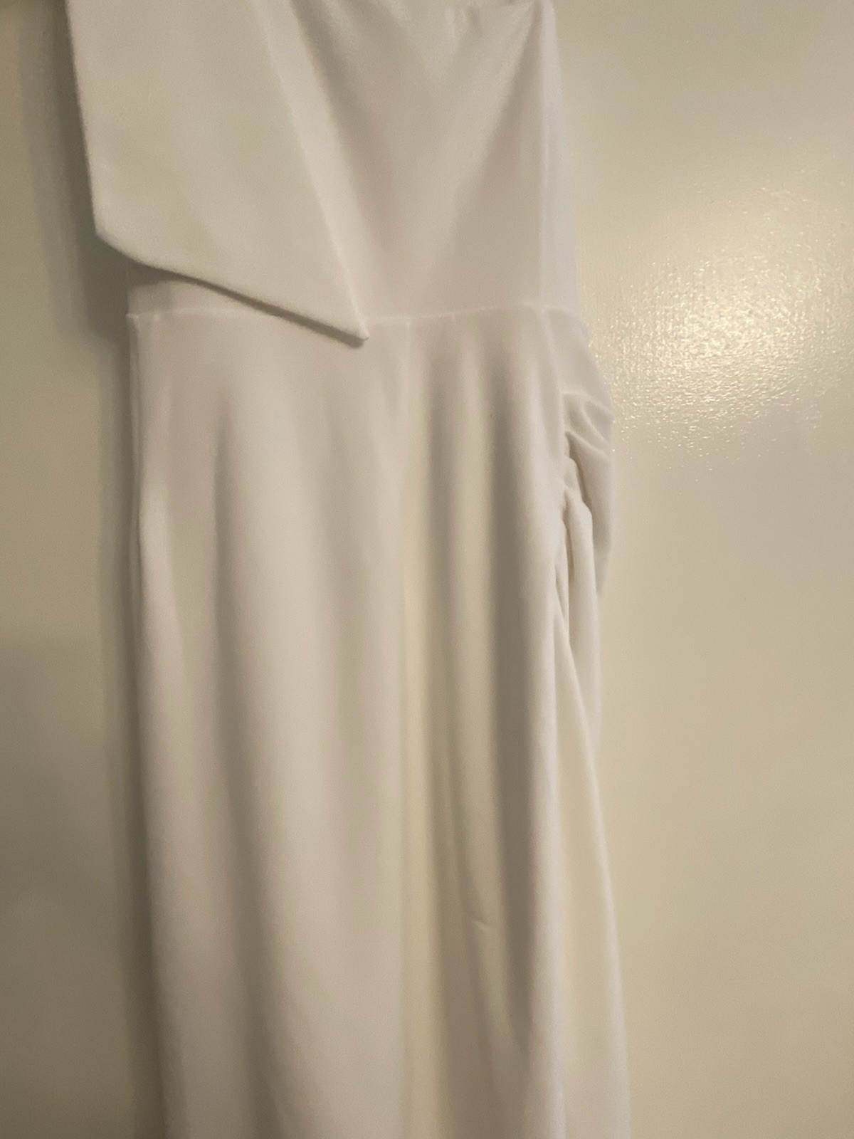 Long White One Shoulder Alternative Wedding Dress Bridal Gown Small