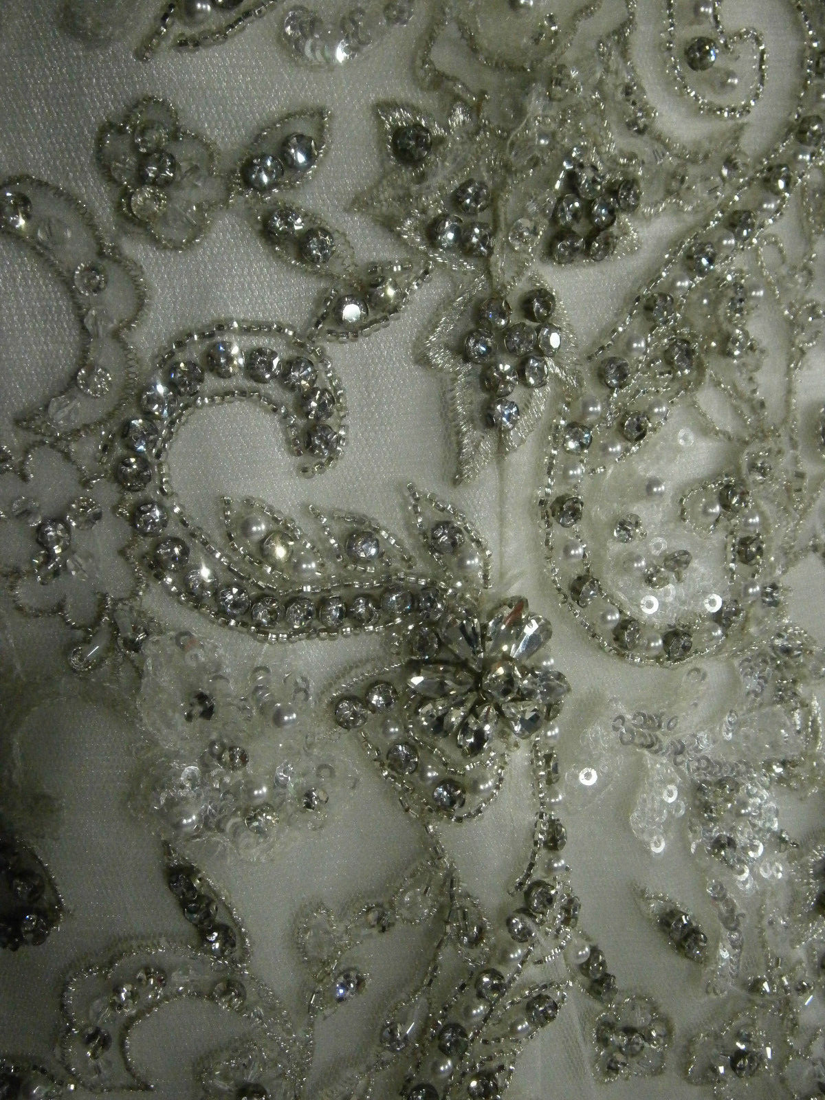 Ysa Makino Wedding Dress Silk Ball Gown 10 White Blush Pink Crystals Layers