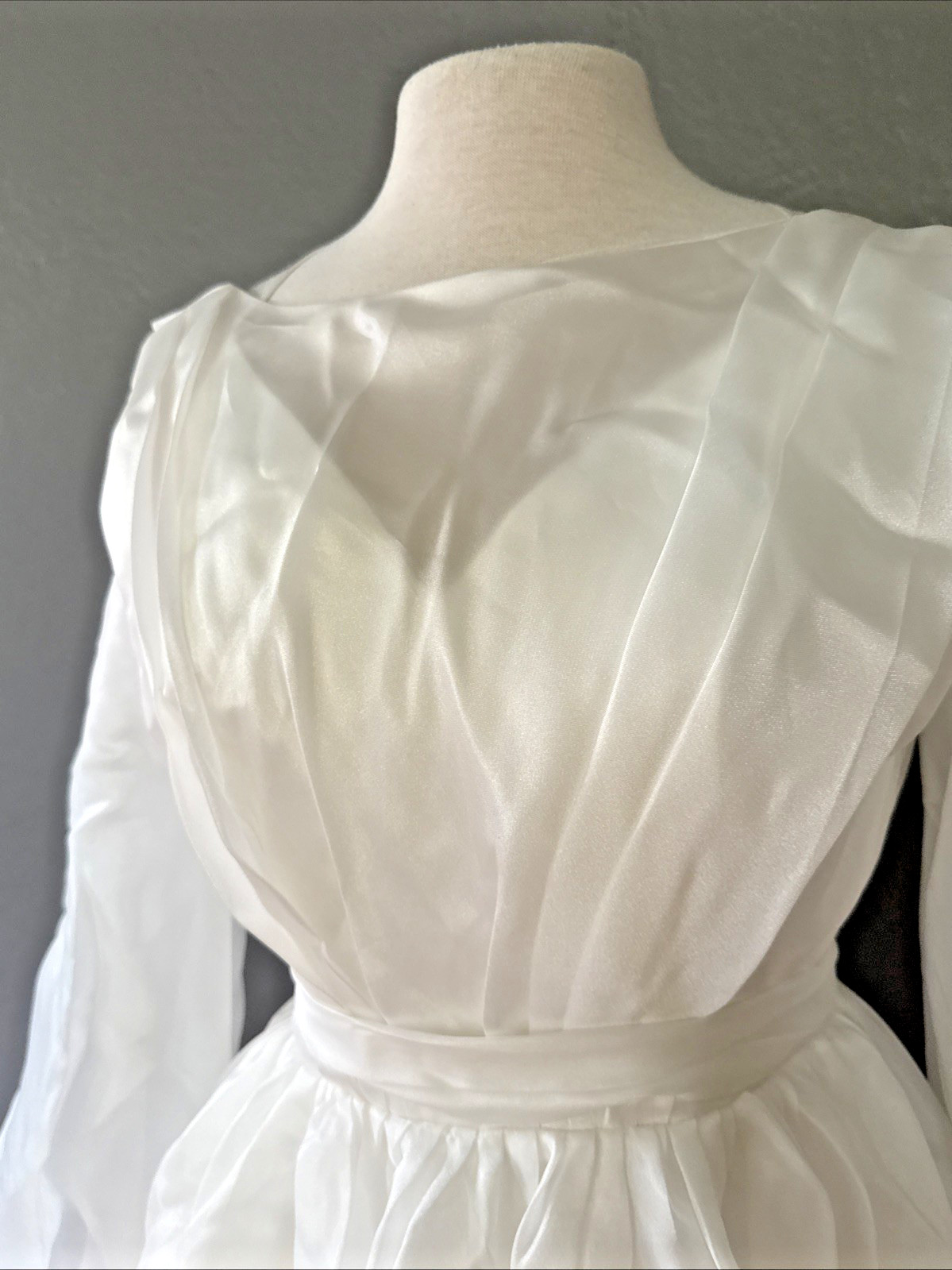 Unbranded Wedding Dress w/ Slip Dress Size 4/6 Long Balloon Sleeves