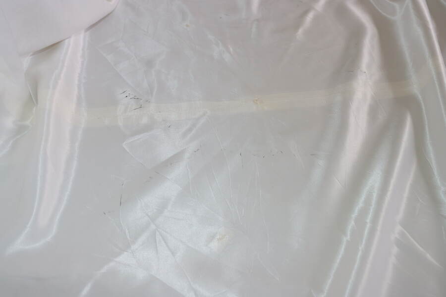 Vintage Ivory Puff Sleeve Pearl /Sequin Beaded Wedding Dress S/M