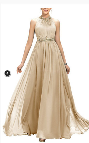 FREE SHIPPING Jeweled Empire Wedding Gown Champagne Size 8 Brand New With Tags