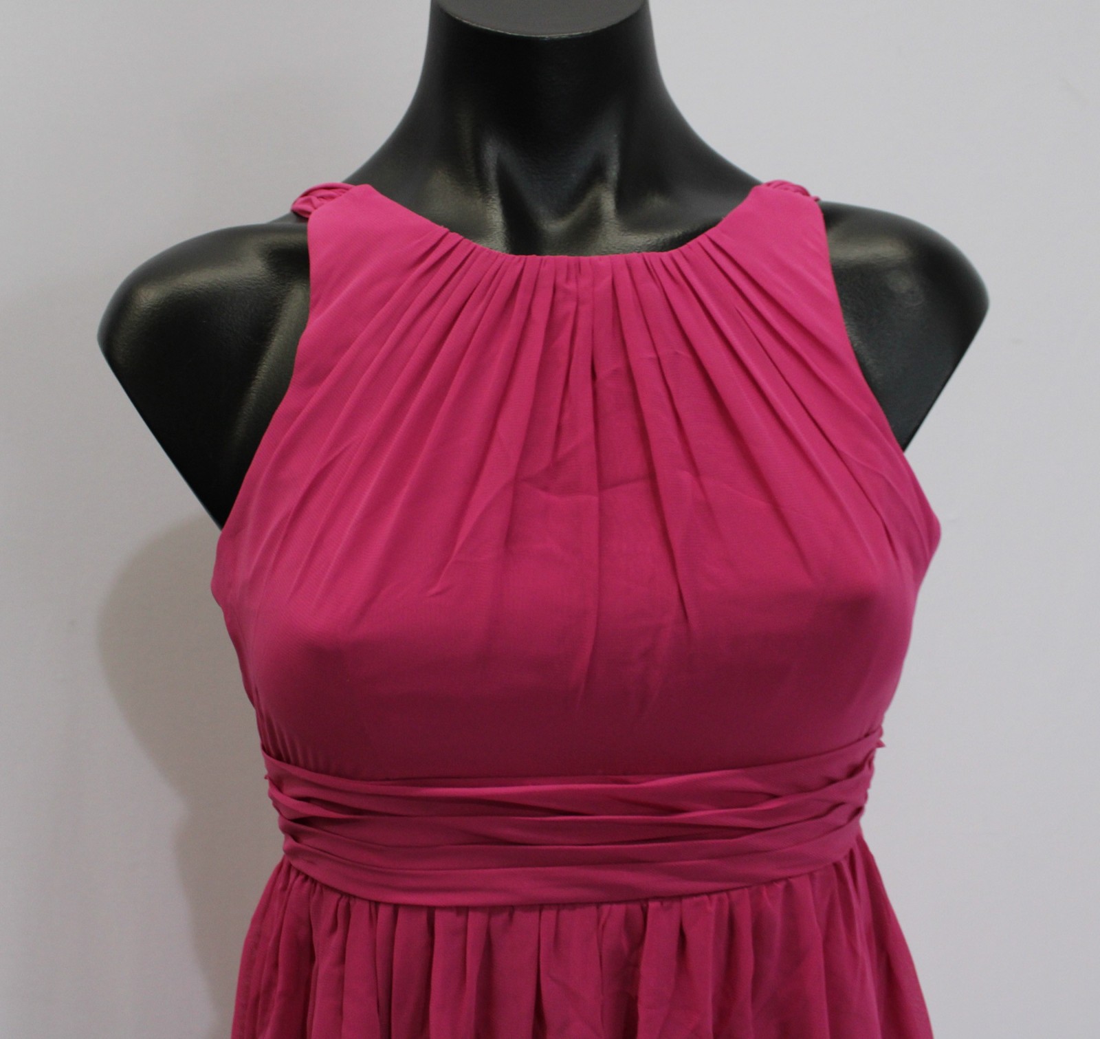 Azazie Junior Girls Jaylah A-Line Ruched Chiffon Dress AP2 Fuchsia Size: J8