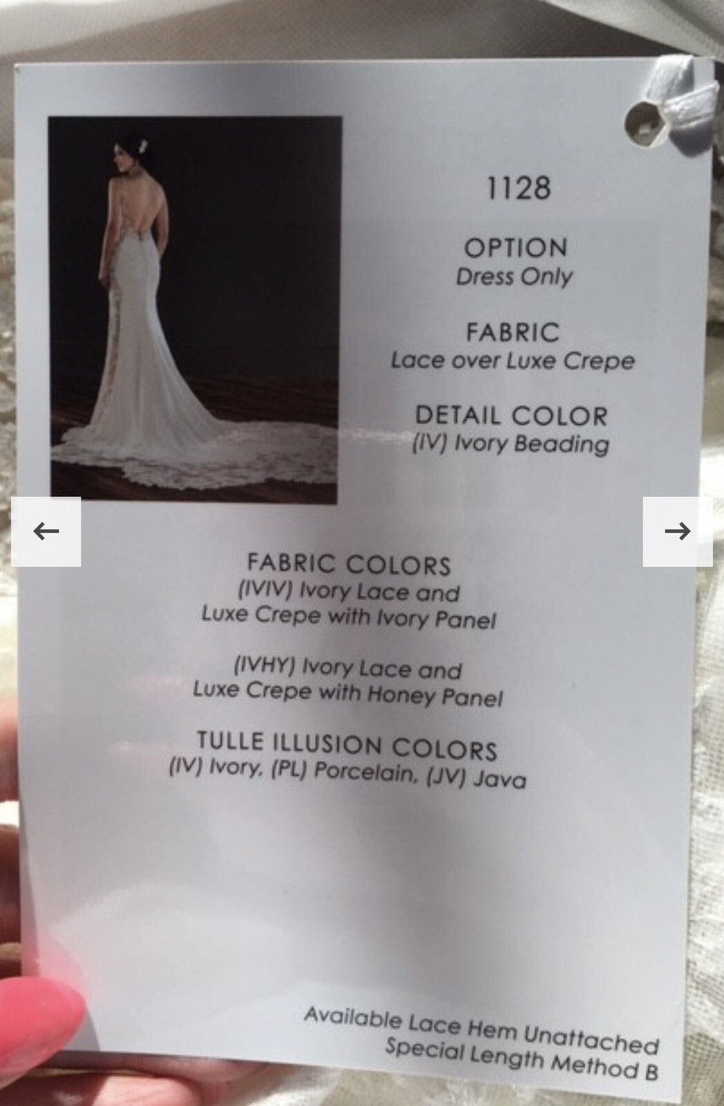 NWT Martina Liana Wedding Dress – Style 1128 – Dress Size 12- Unaltered
