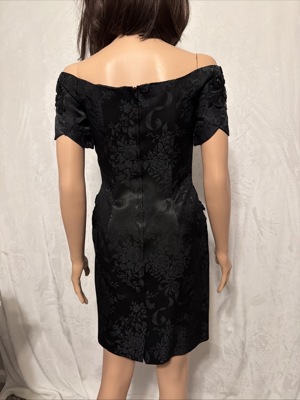 Scott Mcclintock VTG Classy Off Shoulder Little Black Dress Cocktail Event 8
