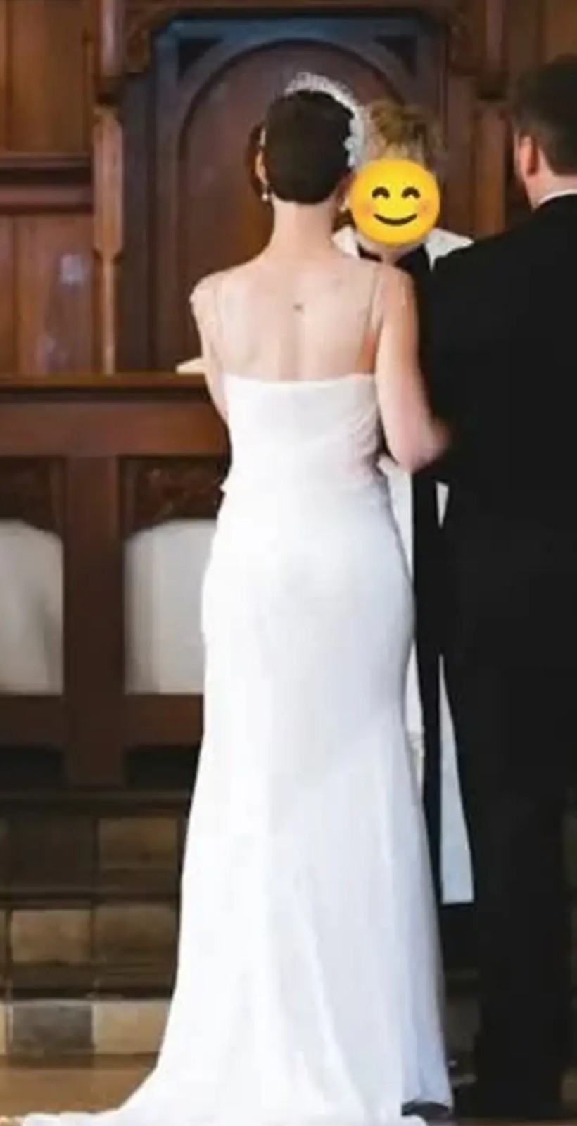 Art Deco style Vera Wang silk sheath wedding dress, size 4