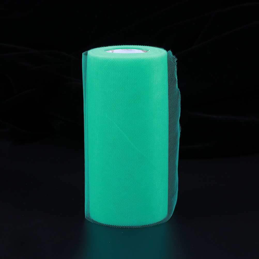 Wedding Decoration Tulle Roll 22m x 15cm Polyester Fabric Lake Green