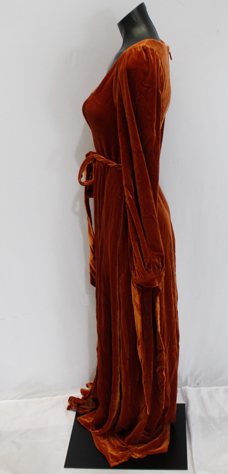 Azazie Women’s Leonia A-Line Long Sleeve Velvet Dress AP2 Burnt Orange Size: A4