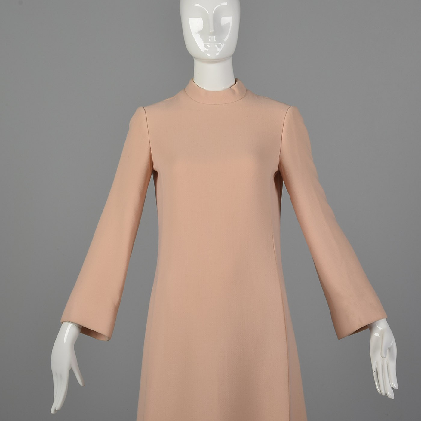 S George Halley Pink Gown Minimalist Blush Wedding Dress Modest Formal 60s VTG