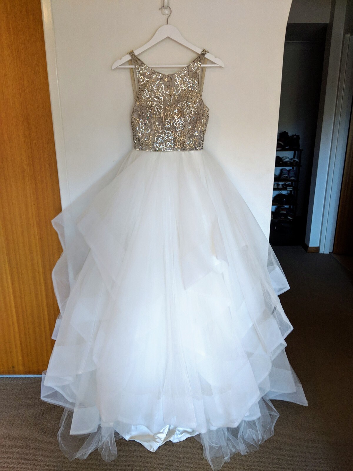 Hayley Paige Dori UK 6 8 US 2 4 6 Ivory Alabaster Ball Gown