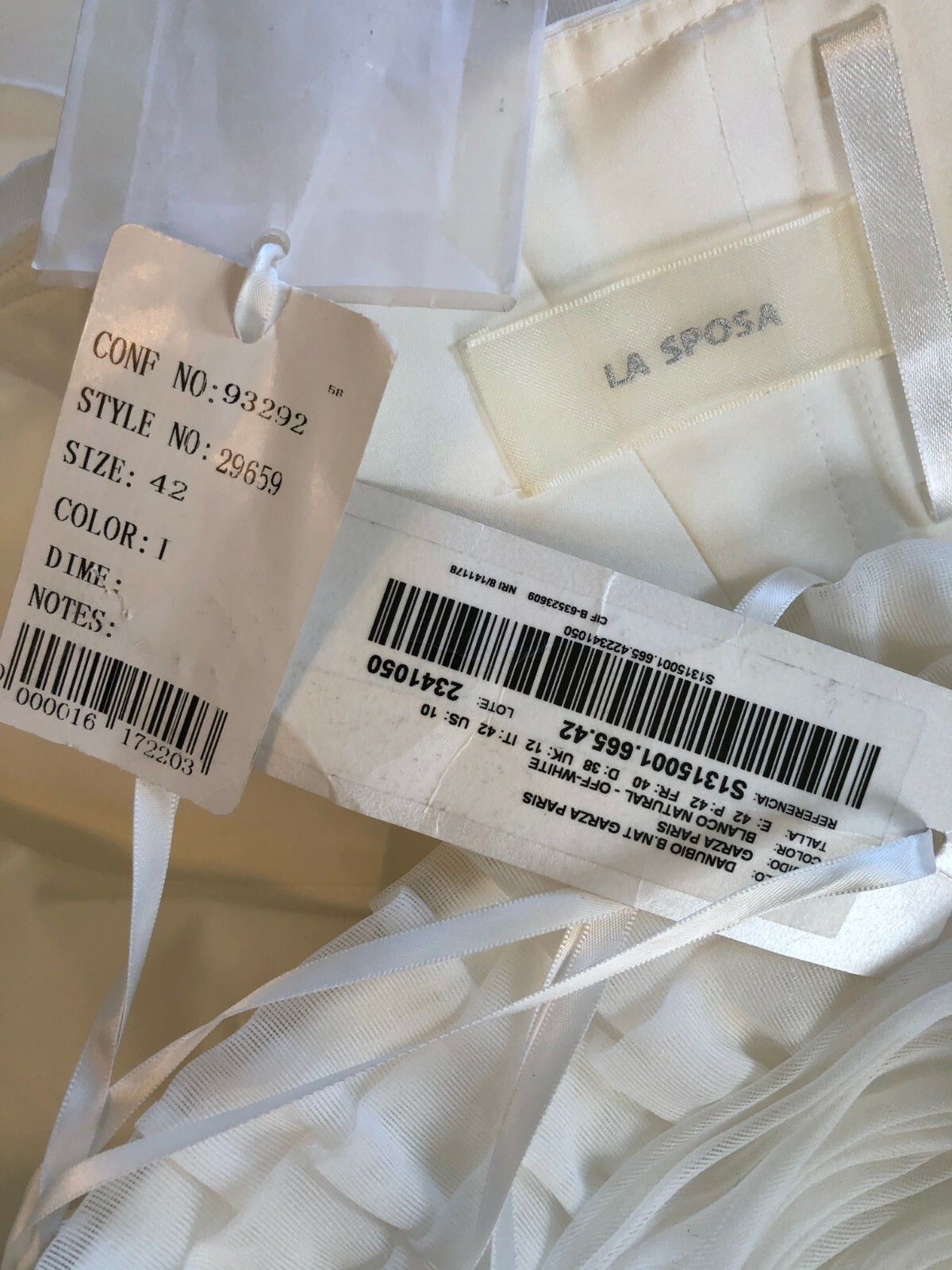 NEW La Sposa Strapless Wedding Gown Sz 10 NWT $1,200 Princess