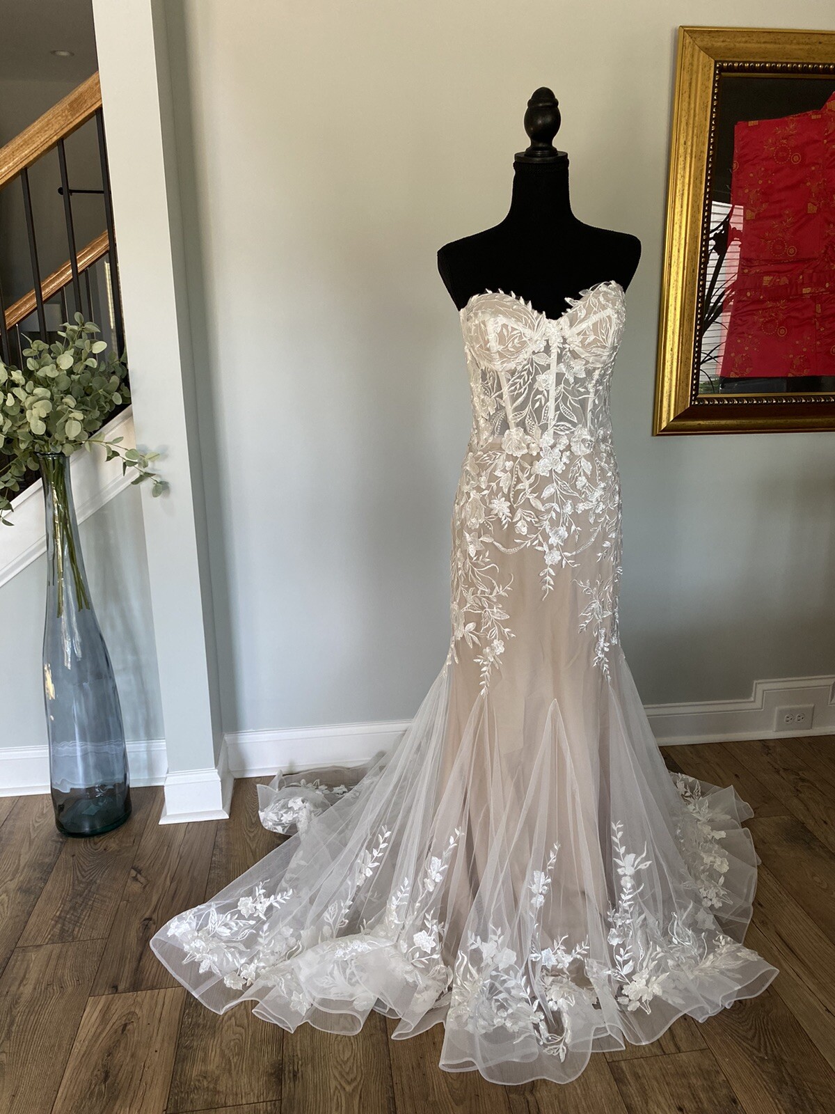Champagne Sleeveless Mermaid Wedding Dress