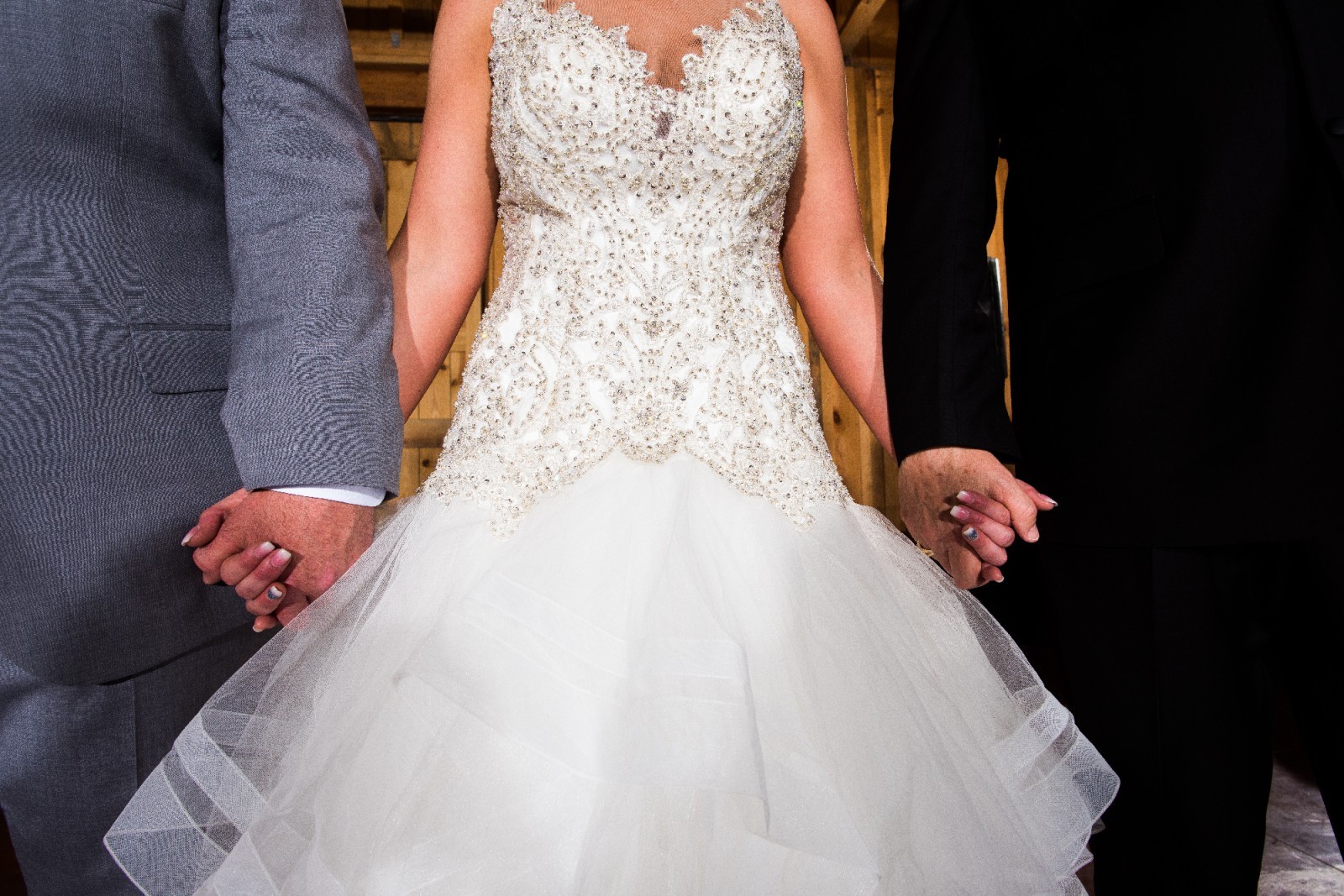 Allure Bridal C405 Wedding Dress Ball Gown 6-10 Mermaid Illusion Ruffles Bling