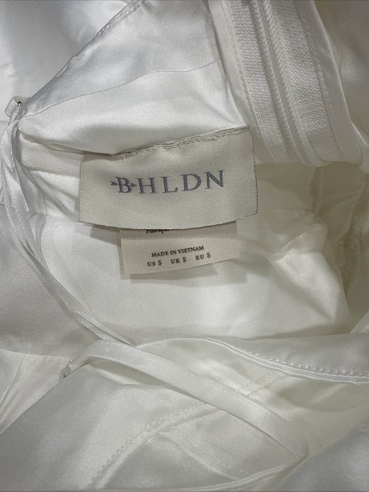 BHLDN White Satin Midi Dress Size Small Bridal Wedding Fit & Flare Spaghetti St