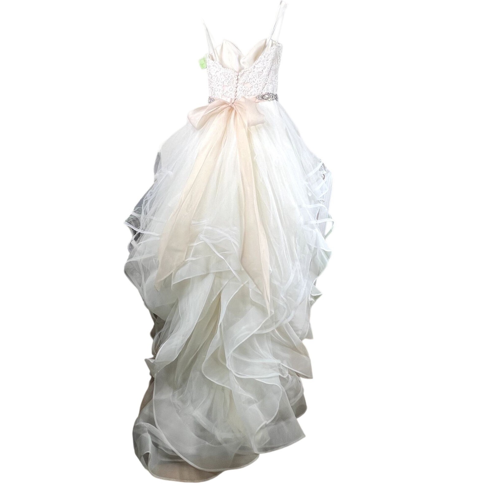Morilee Madeline Gardner Beaded Strapless Lace Ruffled Wedding Ballgown US 10
