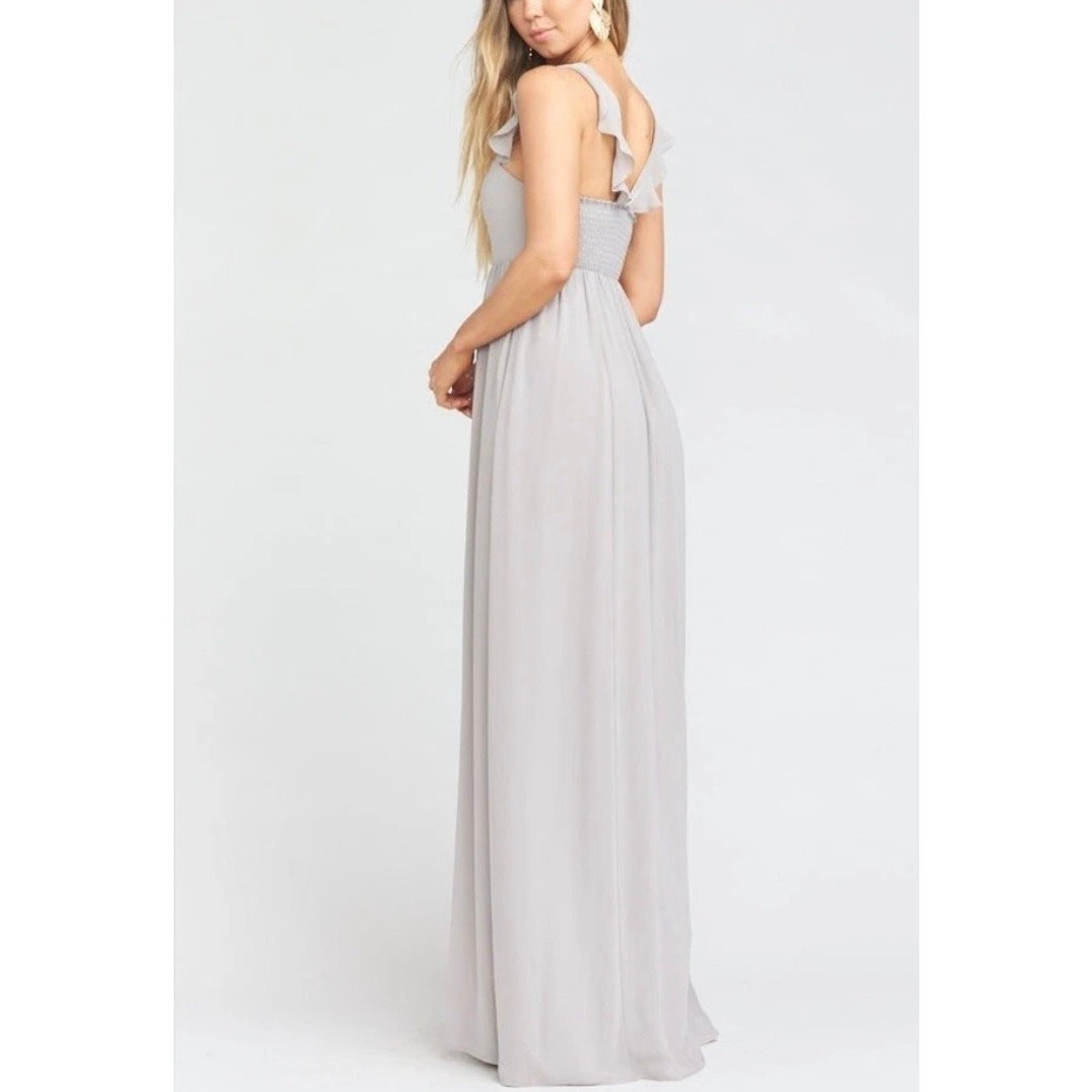 NWT Show Me Your MuMu Light Lavender Chiffon June Maxi Gown Dress Size XS