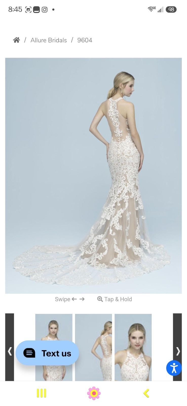Allure Bridals Lace Wedding Dress Size 8
