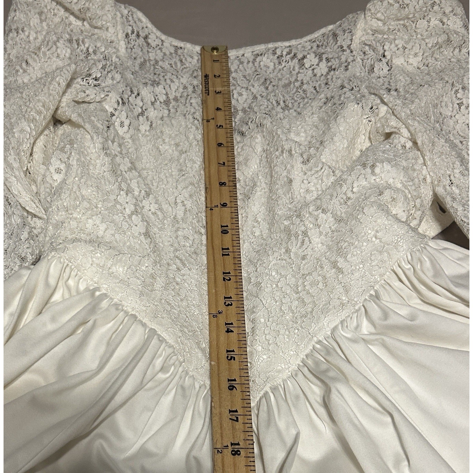 Vintage 1980s Laura Ashley Wedding Dress USA 10 Lace Prairie Made in England VGC