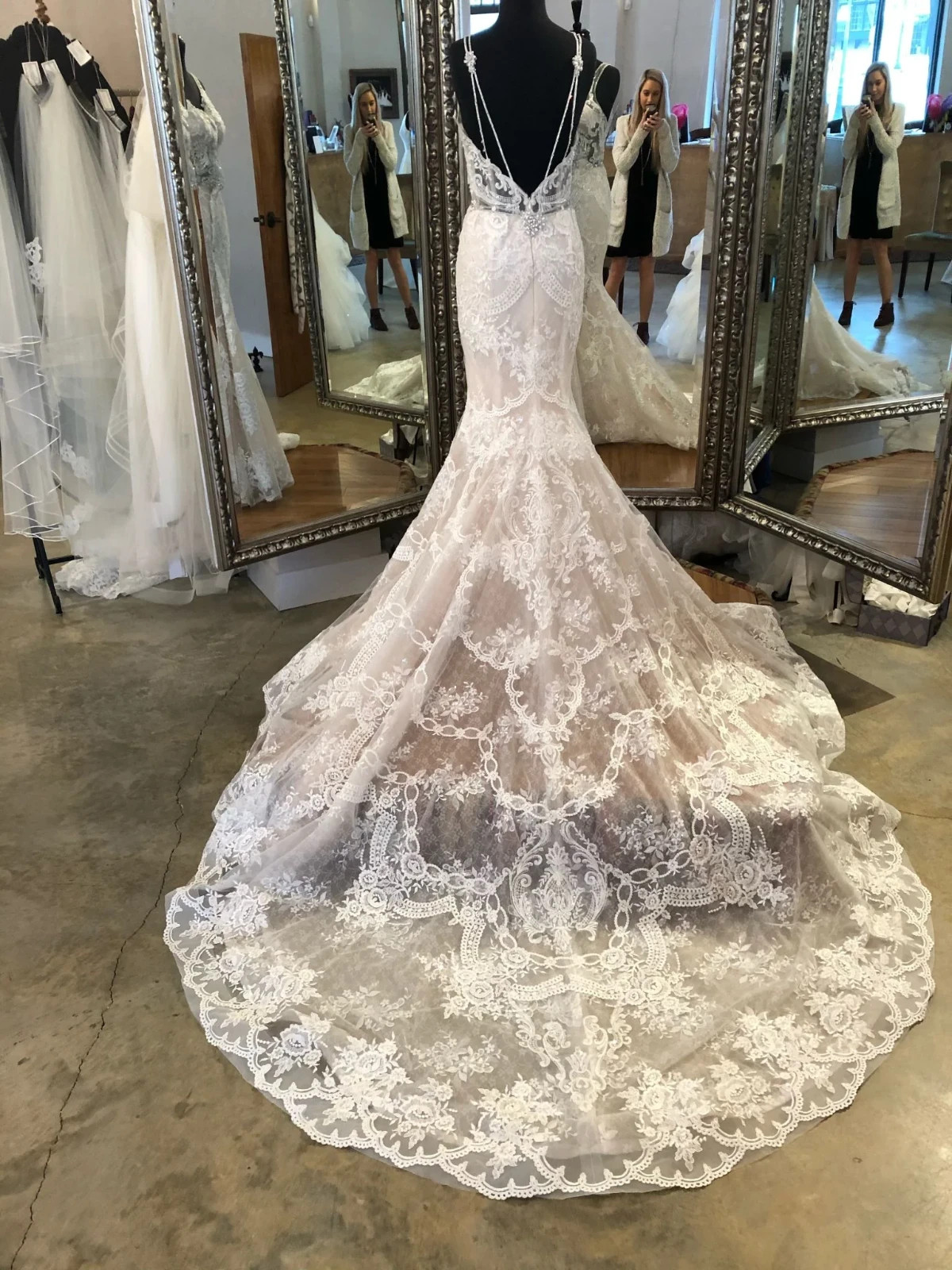 Eve of Milady 1612 Wedding Dress 6 Ball Gown Ivory Fit & Flare Lace $4,589 NEW
