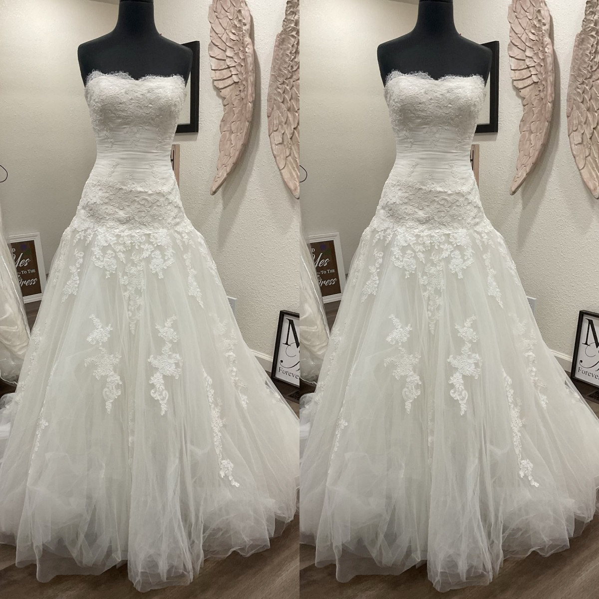 Corset Wedding Dresses A Line Strapless White Ivory Tulle Lace Bridal Gowns