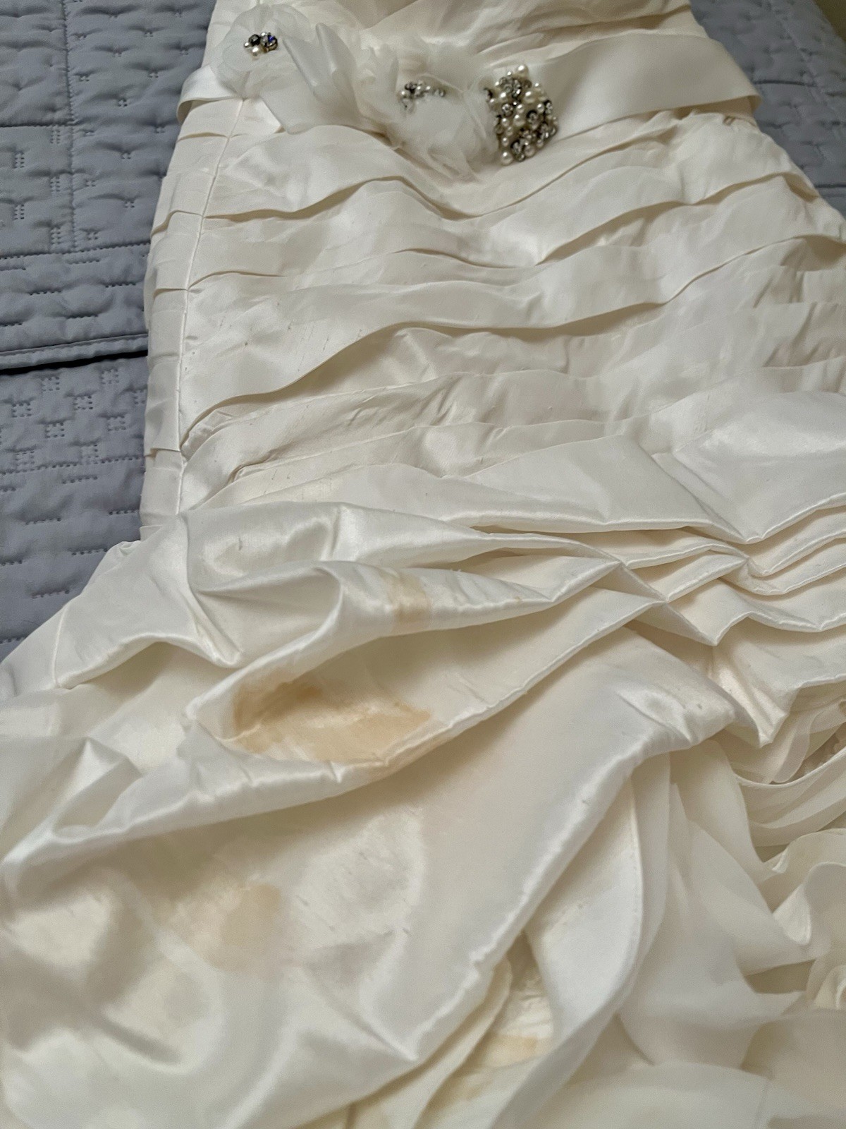 Kitty Chen Couture Wedding Dress Size 4 Mermaid Corset Back Rosette Skirt