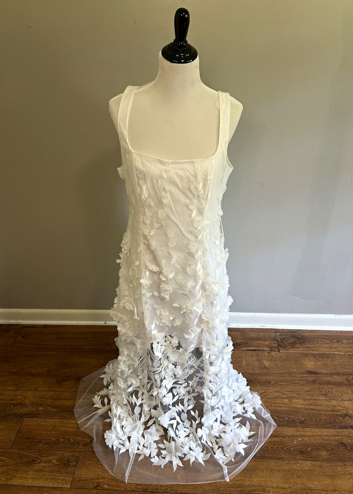 Show Me Your Mumu 3D Floral Dress White Embroidery XL Bridal