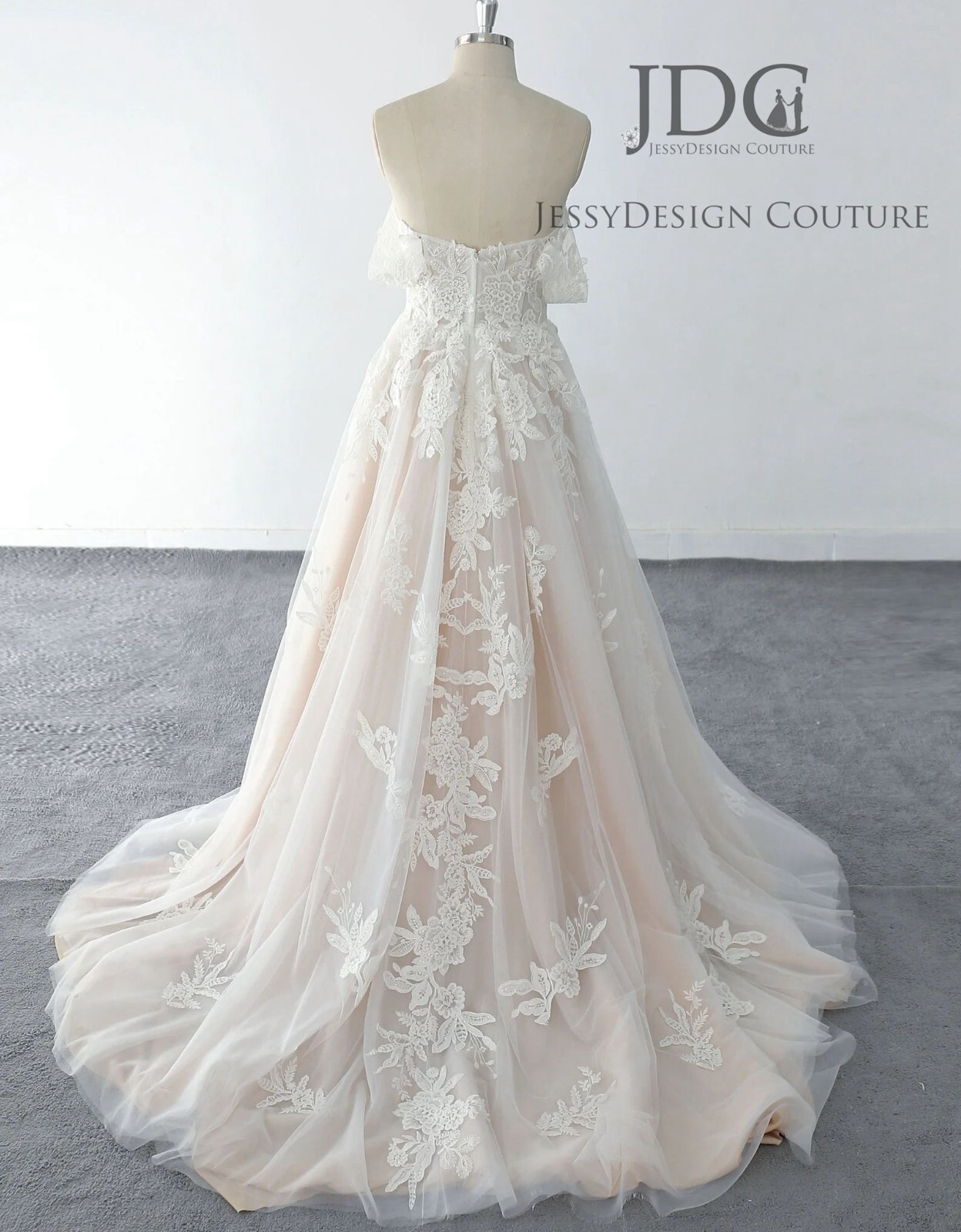 2023 Lace Wedding Dress Bridal Gown Custom made 4-26 Plus Large Champagner Blush