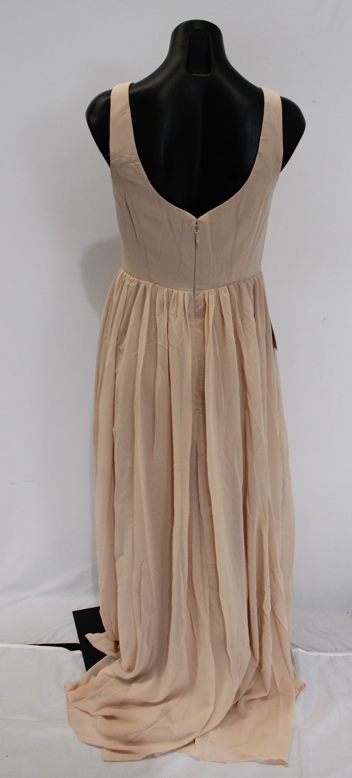 Azazie Women’s Keyla A-Line V-Neck Pleated Chiffon Dress AP2 English Rose Size:6