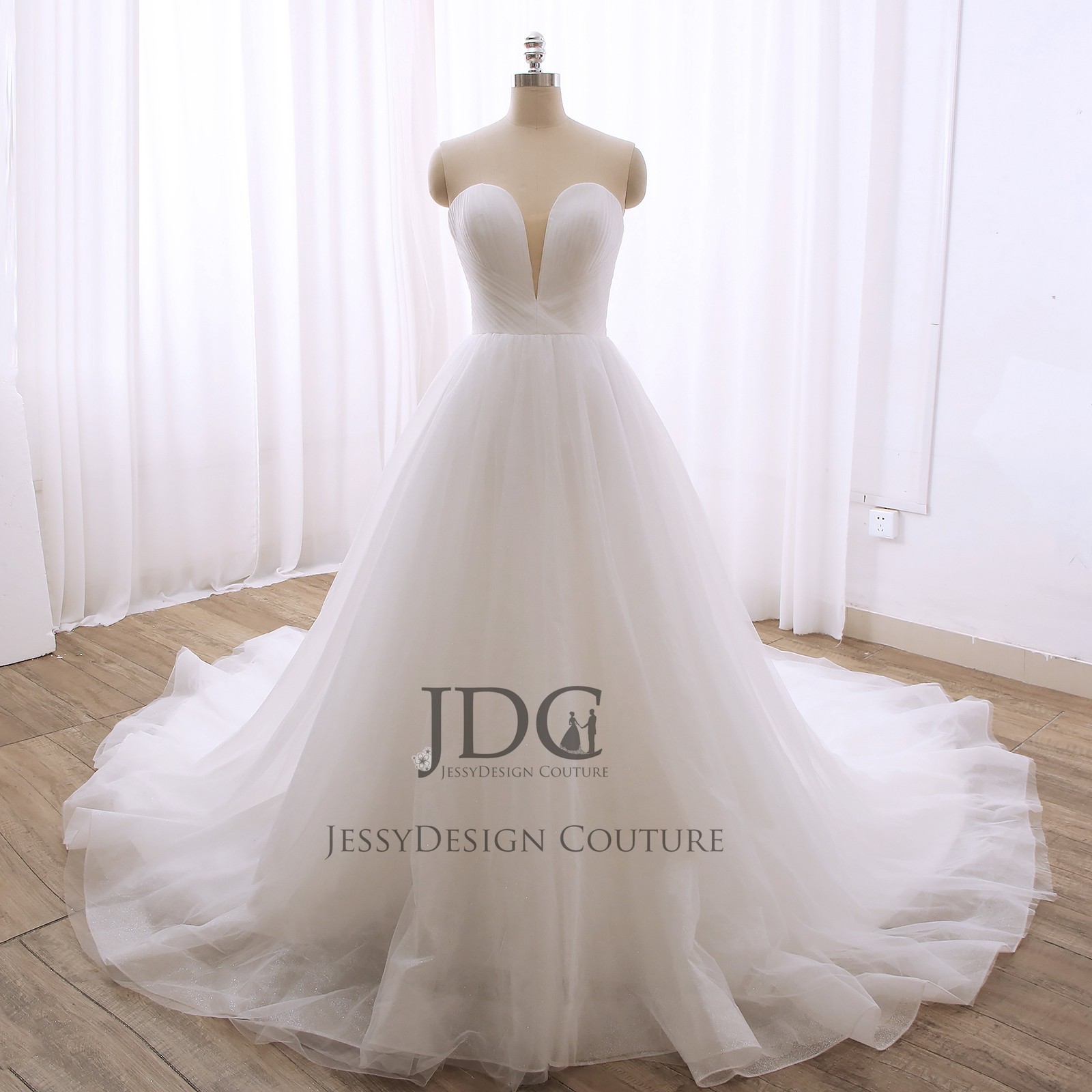 Chic glitter tulle wedding dress wedding dress ivory 32-60 lace up princess
