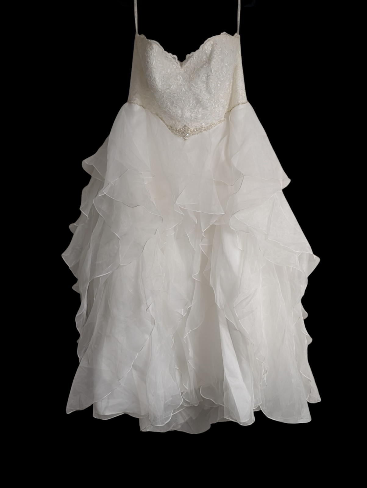 David’s Bridal Collection Lace and Organza Petite Wedding Ball Gown Size 18W