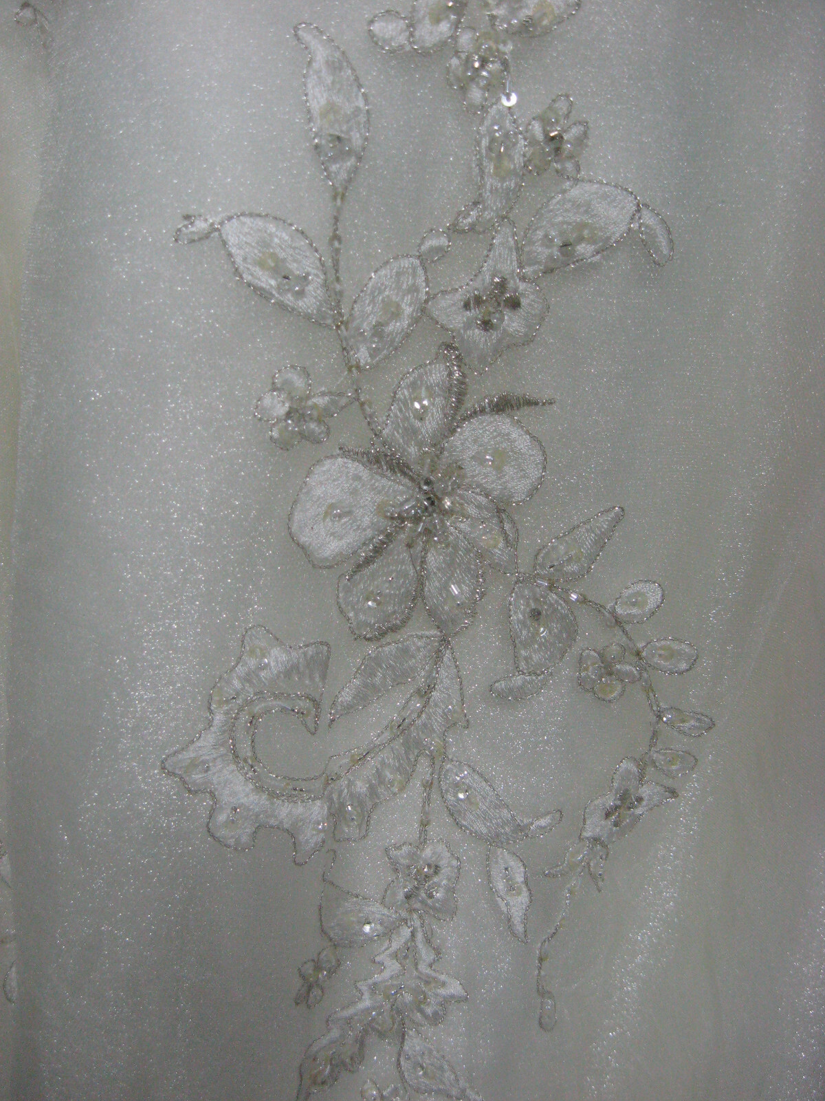 White Pure Couture Jodi Moylan 6 Ivory Tulle Sparkle Lace Ball Gown Beaded Train