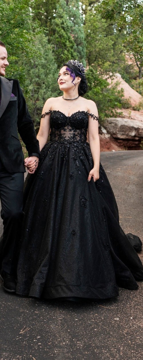 Black wedding dress custom made