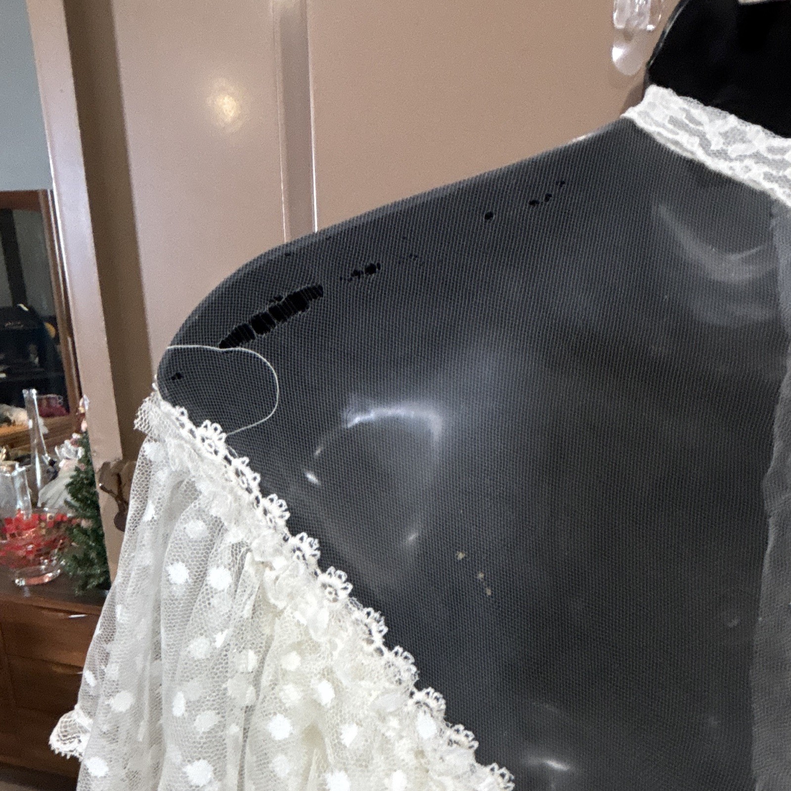 Victorian Ivory Lace High Neck Long Sleeve A-Line Wedding Dress Buttons