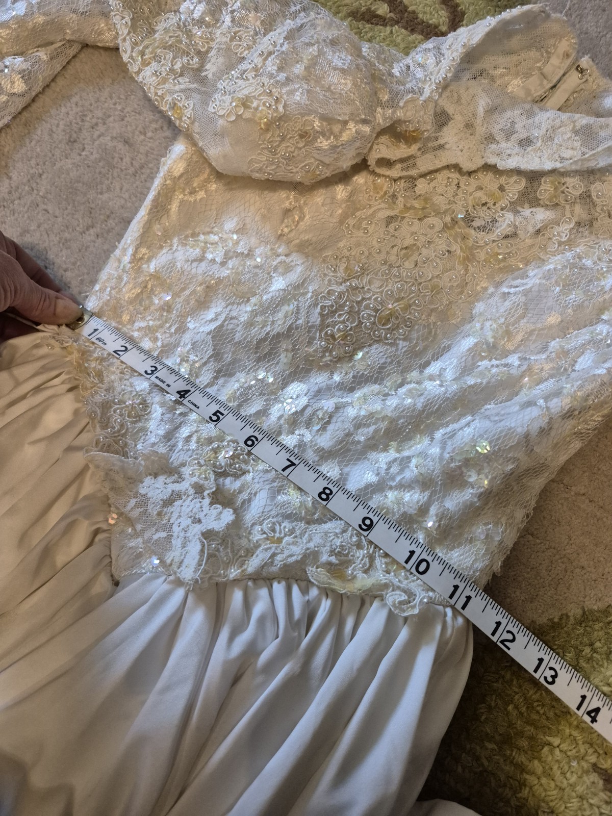 Unbranded Beaded And Laced XS Wedding Dress With Long Train
