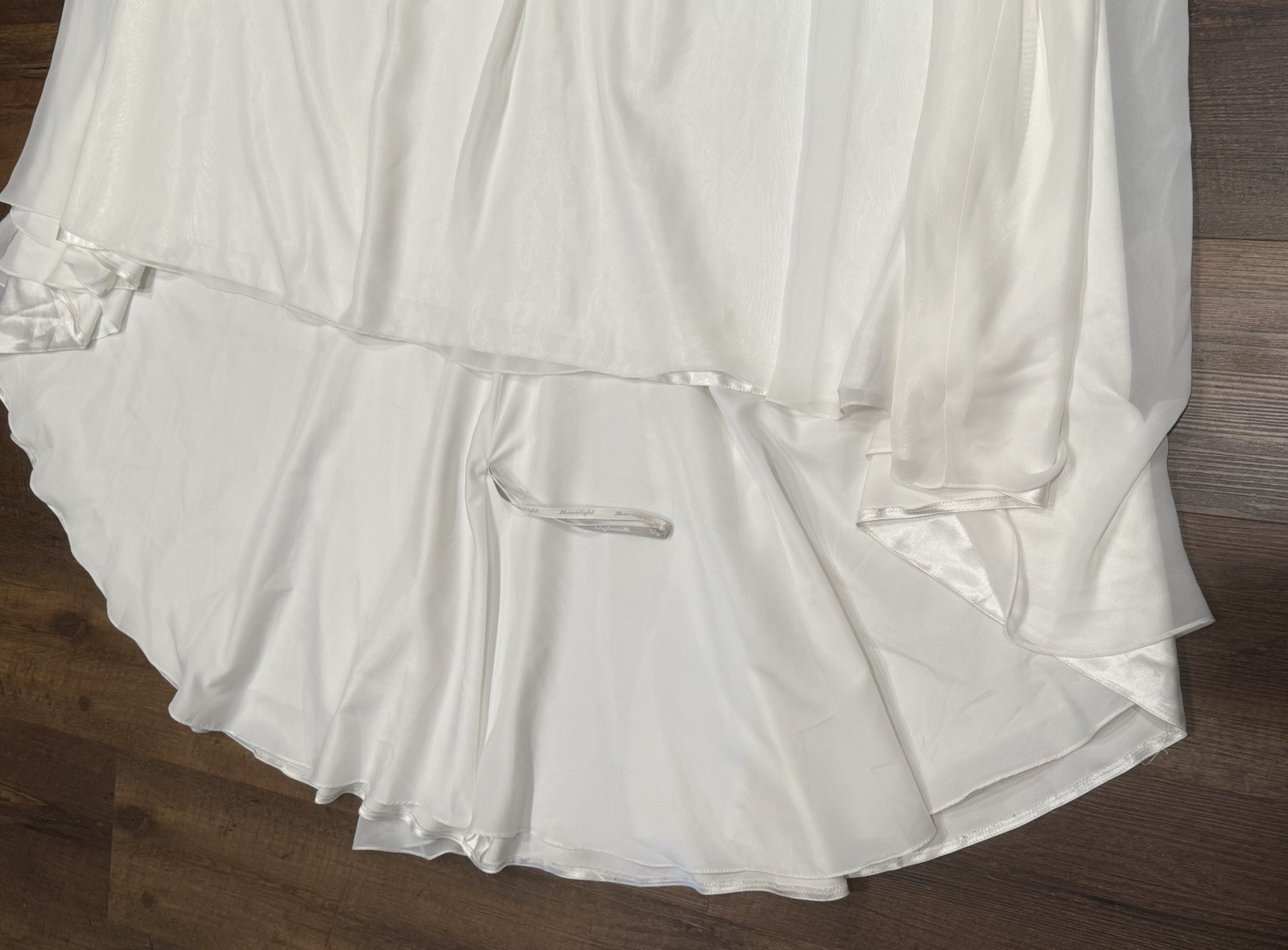 Wedding Dress Ivory Sz 16 Romantic Chiffon Empire Waist A-line Lace Cap Sleeves